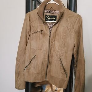 GUESS Tan Fake Leather Jacket